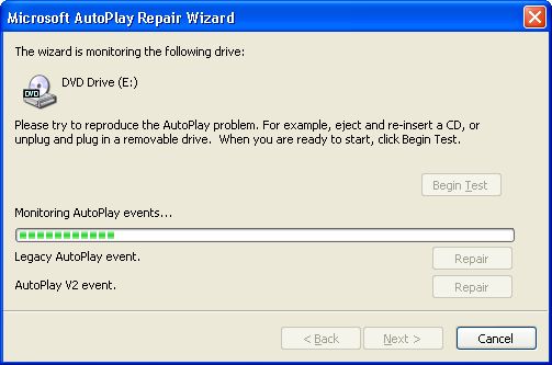 Microsoft Vista Autoplay Repair Wizard