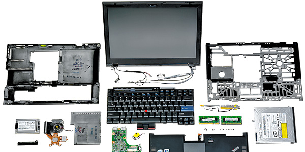 Exploded view of a Thinkpad X300, thanks to http://www.businessweek ...