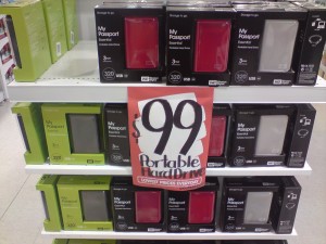 External USB hard drives at Officeworks.